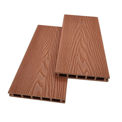 Pisos al aire libre antideslizantes del patio del Decking de WPC del grano de madera en relieve 3D