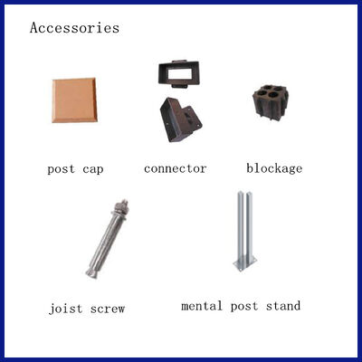 Valla y rieles compuestos de madera y plástico decorativos de WPC