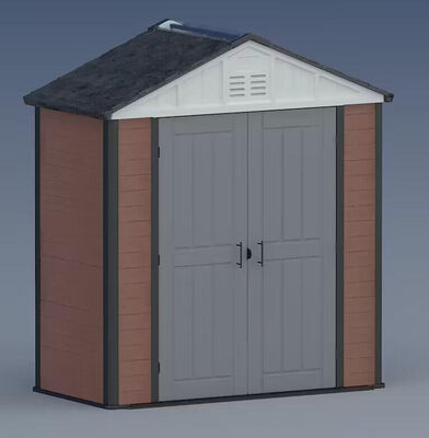 Cobertizo de almacenamiento de herramientas de Metal resistente al agua, casa de herramientas para patio trasero, cobertizo de WPC para jardín y almacenamiento al aire libre