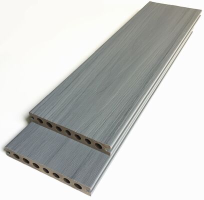 Muestra gratis, antideslizante, resistente al agua, resistente a los rayos UV, Color teca, 140*23mm, suelo compuesto para terrazas, terrazas de Wpc de coextrusión para exteriores