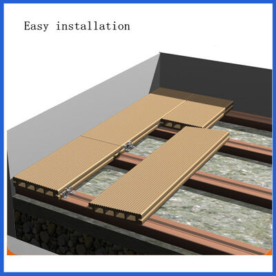 Decking compuesto de plástico y madera con textura de madera de HDPE de fácil instalación con certificados CE y FSC
