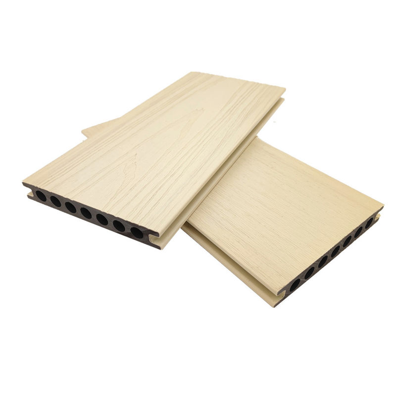 Suelo compuesto cepillado ULTRAVIOLETA anti al aire libre del Decking de WPC para el blanco del arroz del balcón