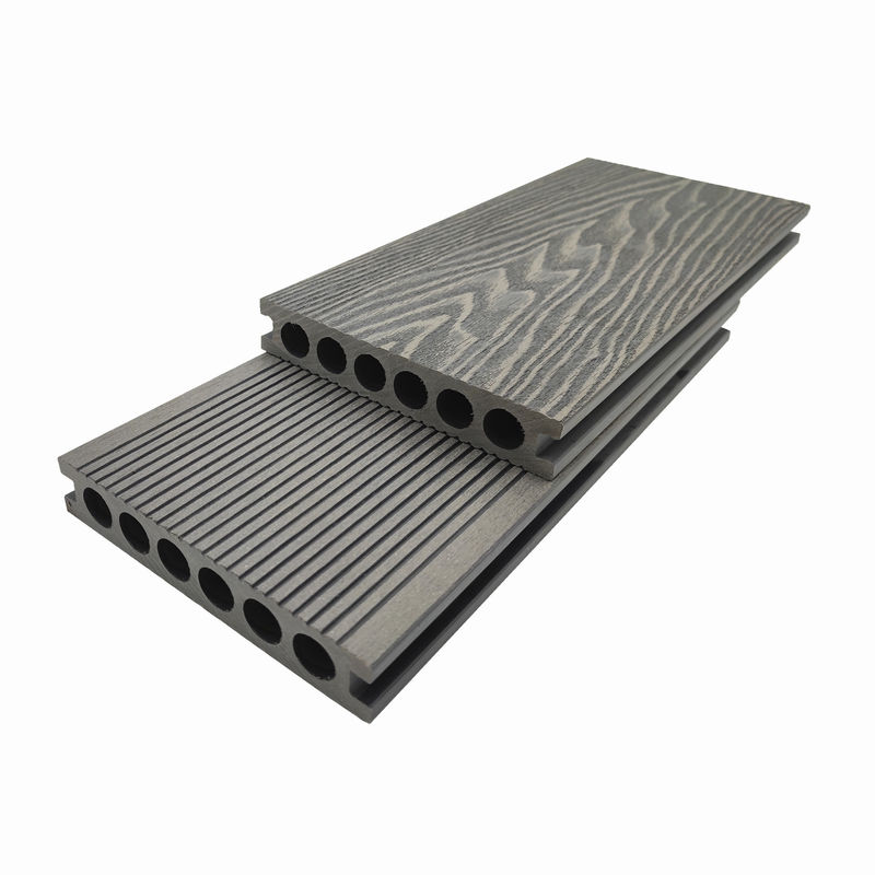 Tableros de terraza compuestos de WPC en relieve 3D, tablones de madera plástica