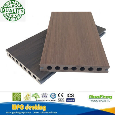 Decking compuesto de plástico y madera con textura de madera de HDPE de fácil instalación con certificados CE y FSC